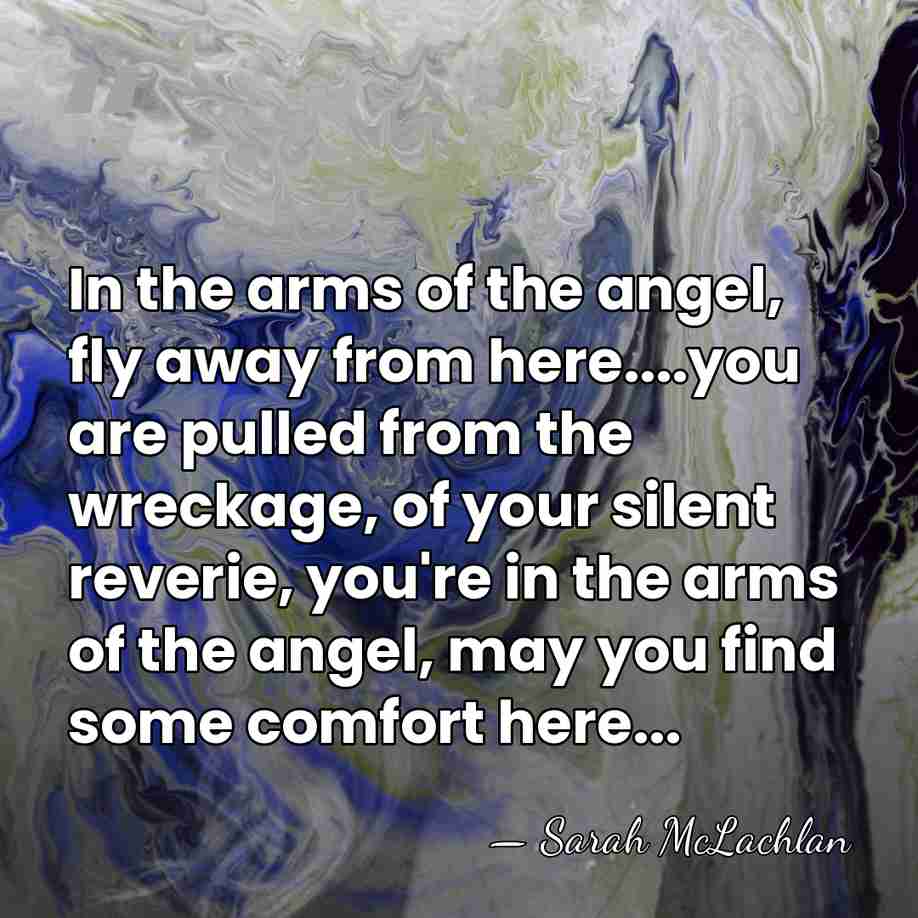 In the arms of the angel, fly away from here....you are pulled&hellip; - Sarah McLachlan