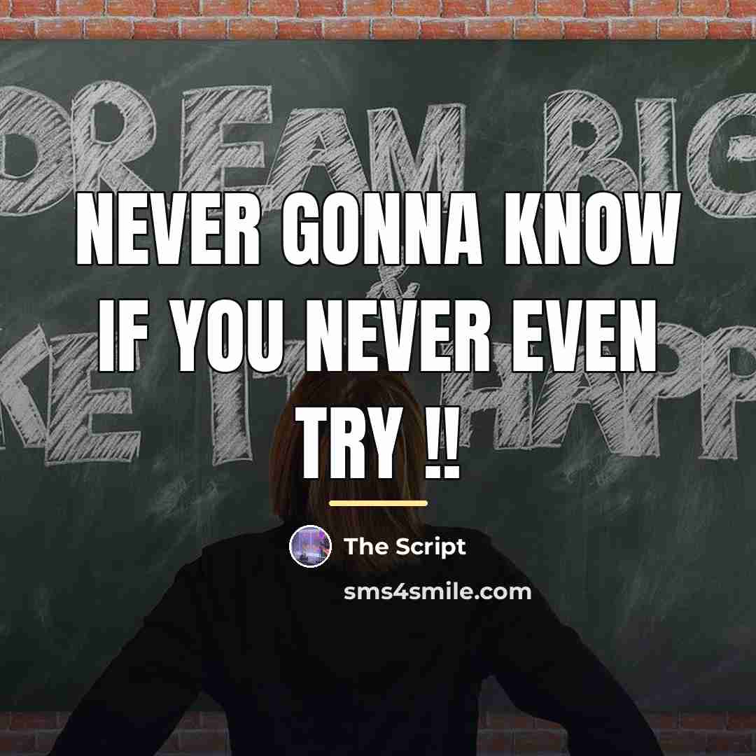 “Never gonna know if you never even try !!…” quote by The Script