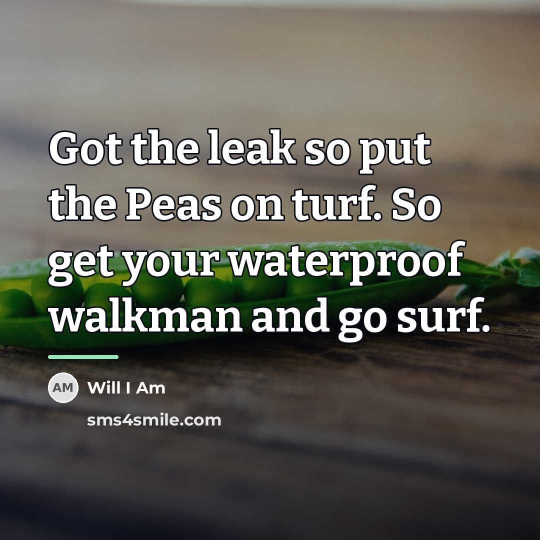 “Got the leak so put the Peas on turf. So…” quote by Will I Am