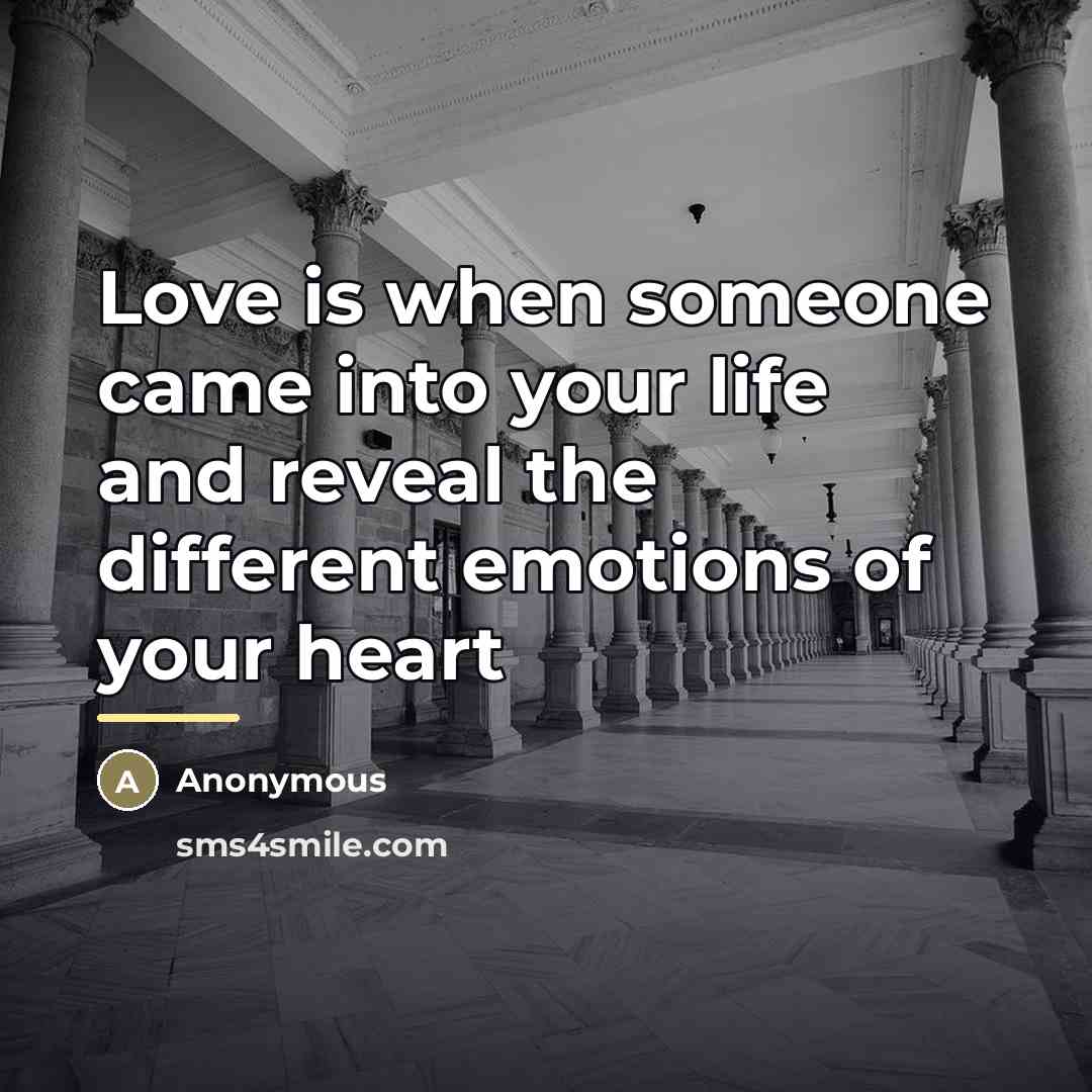 “Love is when someone came into your life and reveal…” quote by Anonymous