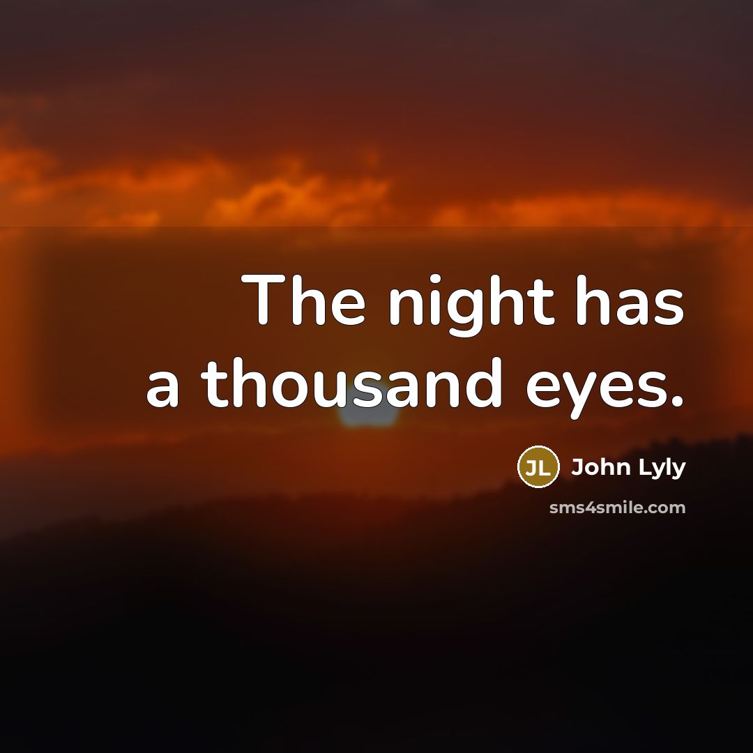 “The night has a thousand eyes.…” quote by John Lyly