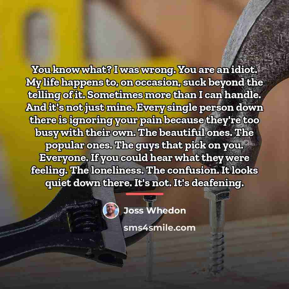 “You know what? I was wrong. You are an idiot.…” quote by Joss Whedon