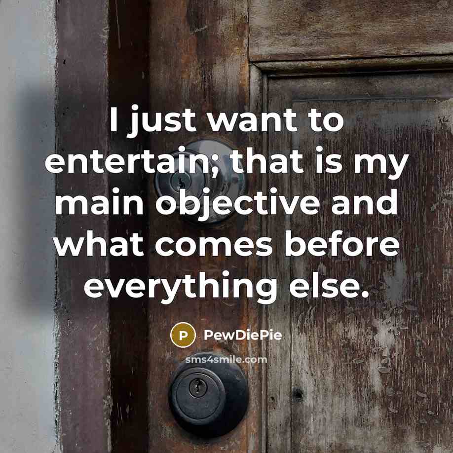 “I just want to entertain; that is my main objective…” quote by PewDiePie