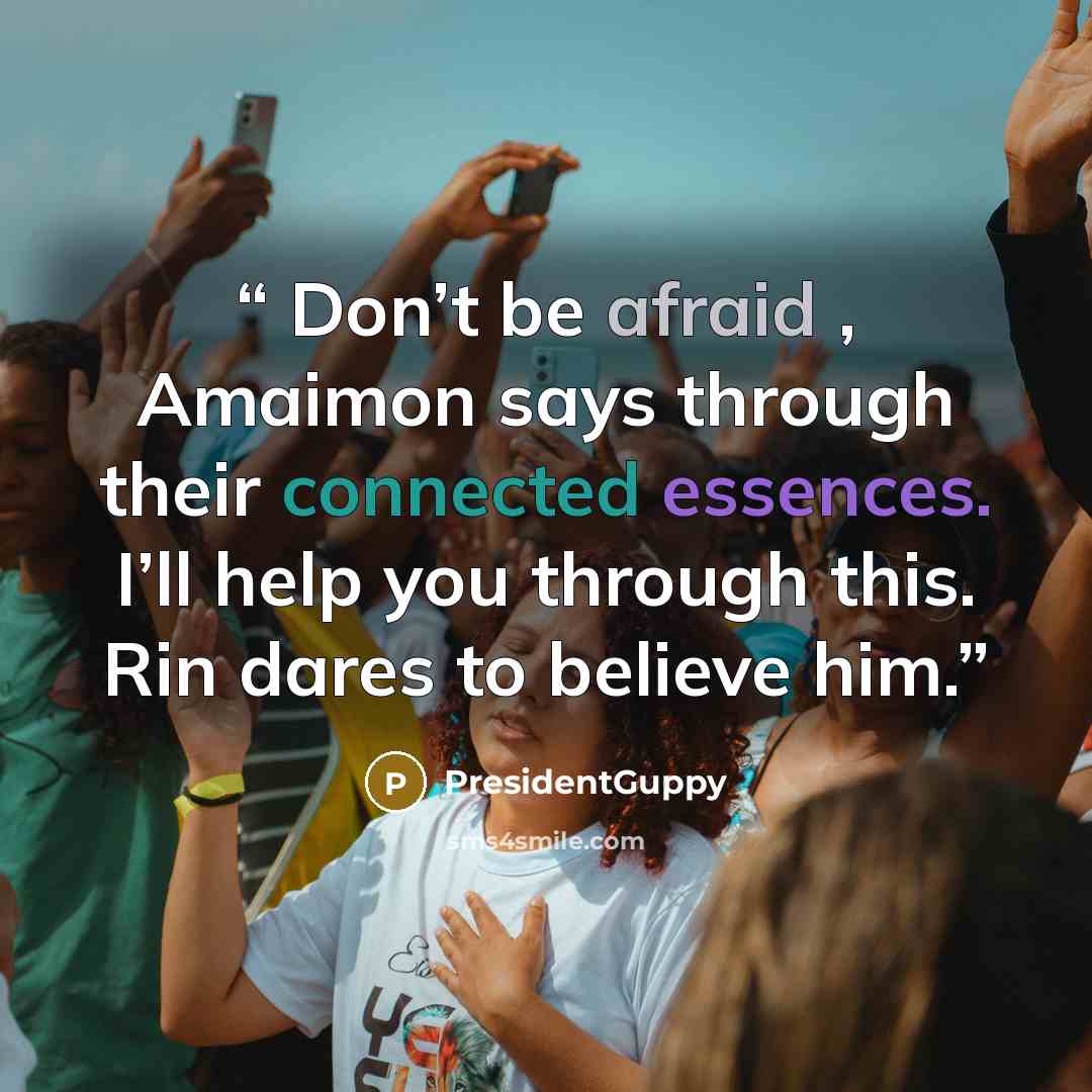 “Don’t be afraid , Amaimon says through their connected essences. I’ll help you through this. Rin dares to believe him.” quote by PresidentGuppy