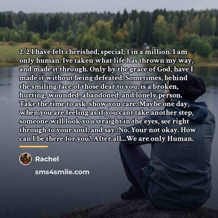 “2/2 I have felt cherished, special, 1 in a million.…” quote by Rachel