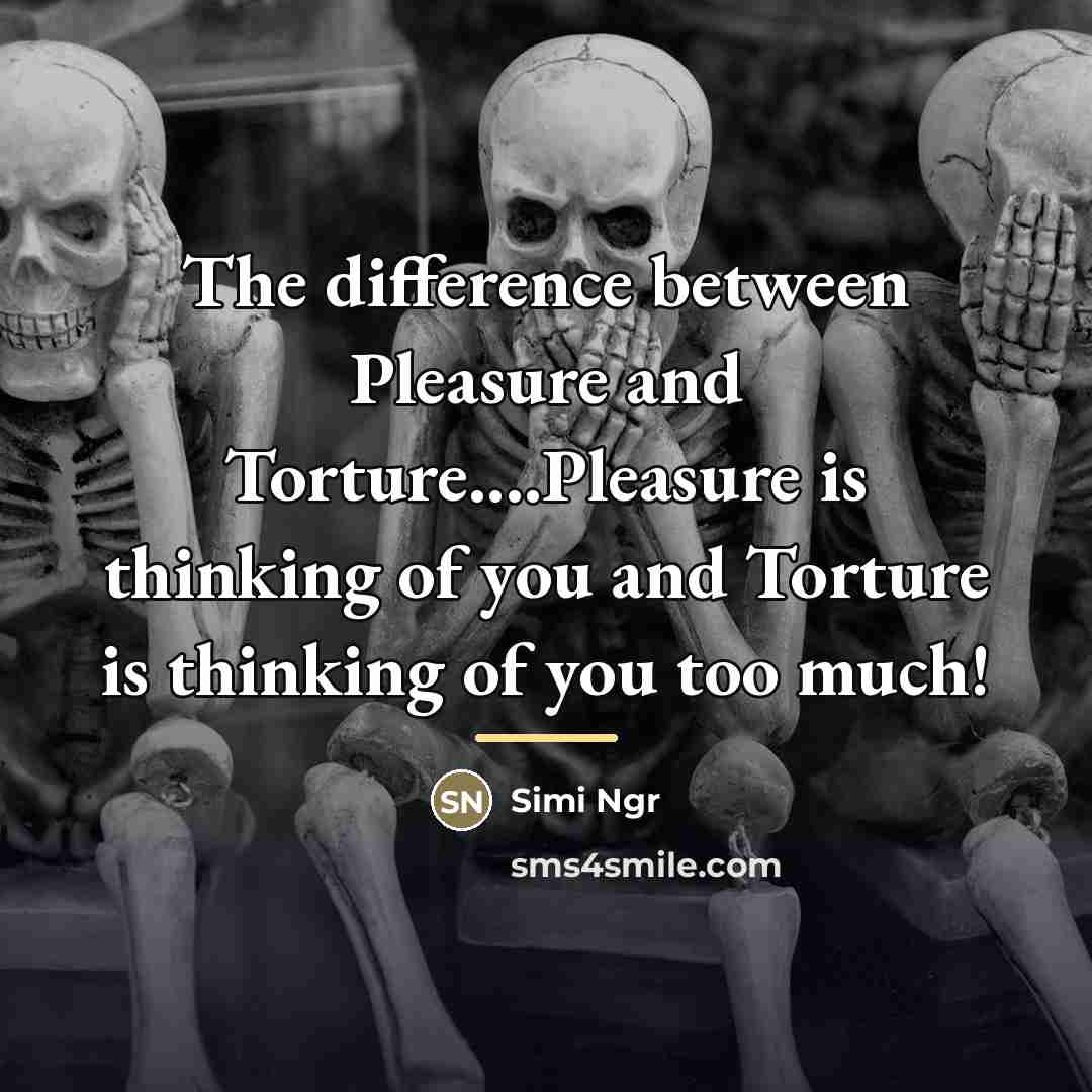“The difference between Pleasure and Torture....Pleasure is thinking of you…” quote by Simi Ngr