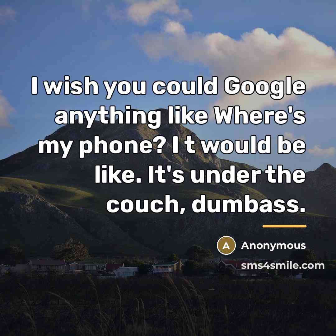 “I wish you could Google anything like Where's my phone?…” quote by Anonymous