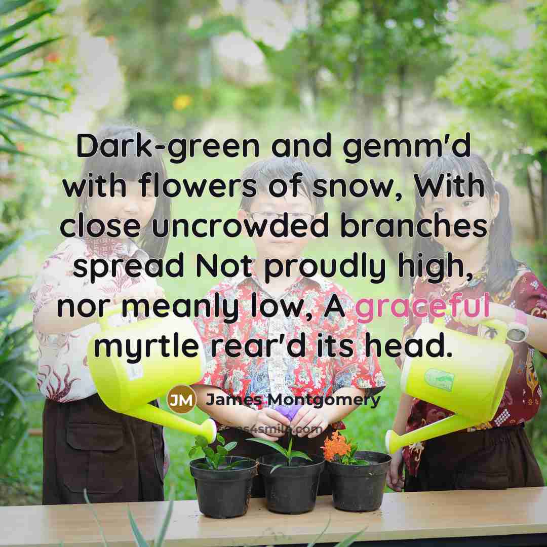 “Dark-green and gemm'd with flowers of snow, With close uncrowded…” quote by James Montgomery