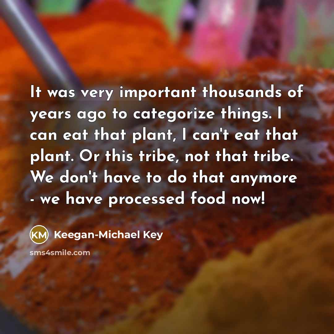 “It was very important thousands of years ago to categorize…” quote by Keegan-Michael Key
