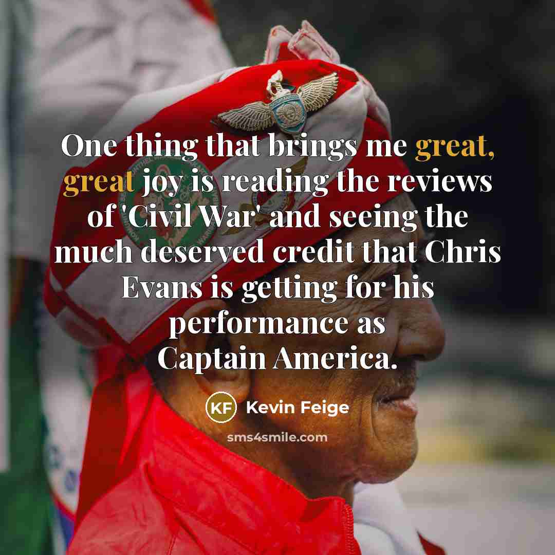 “One thing that brings me great, great joy is reading…” quote by Kevin Feige
