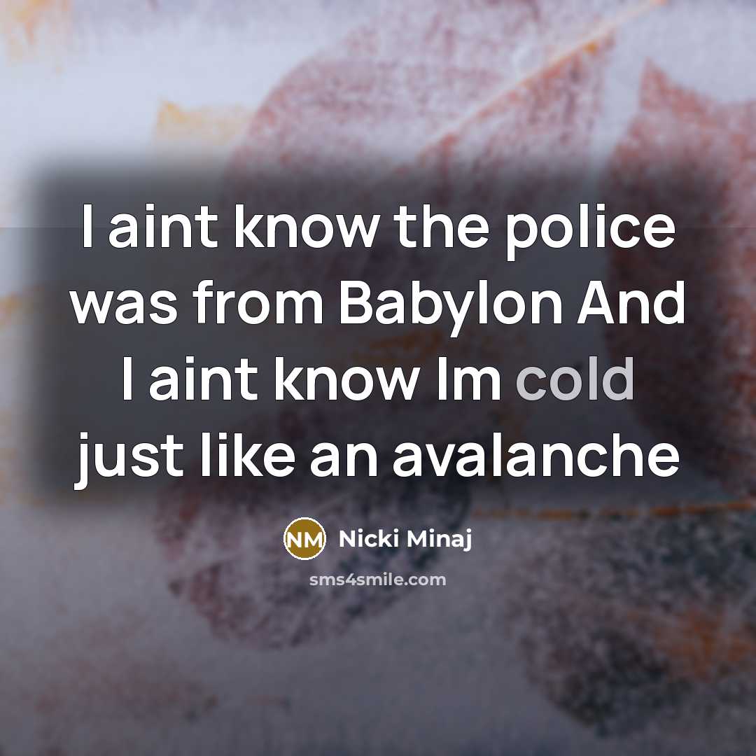“I aint know the police was from Babylon And I…” quote by Nicki Minaj