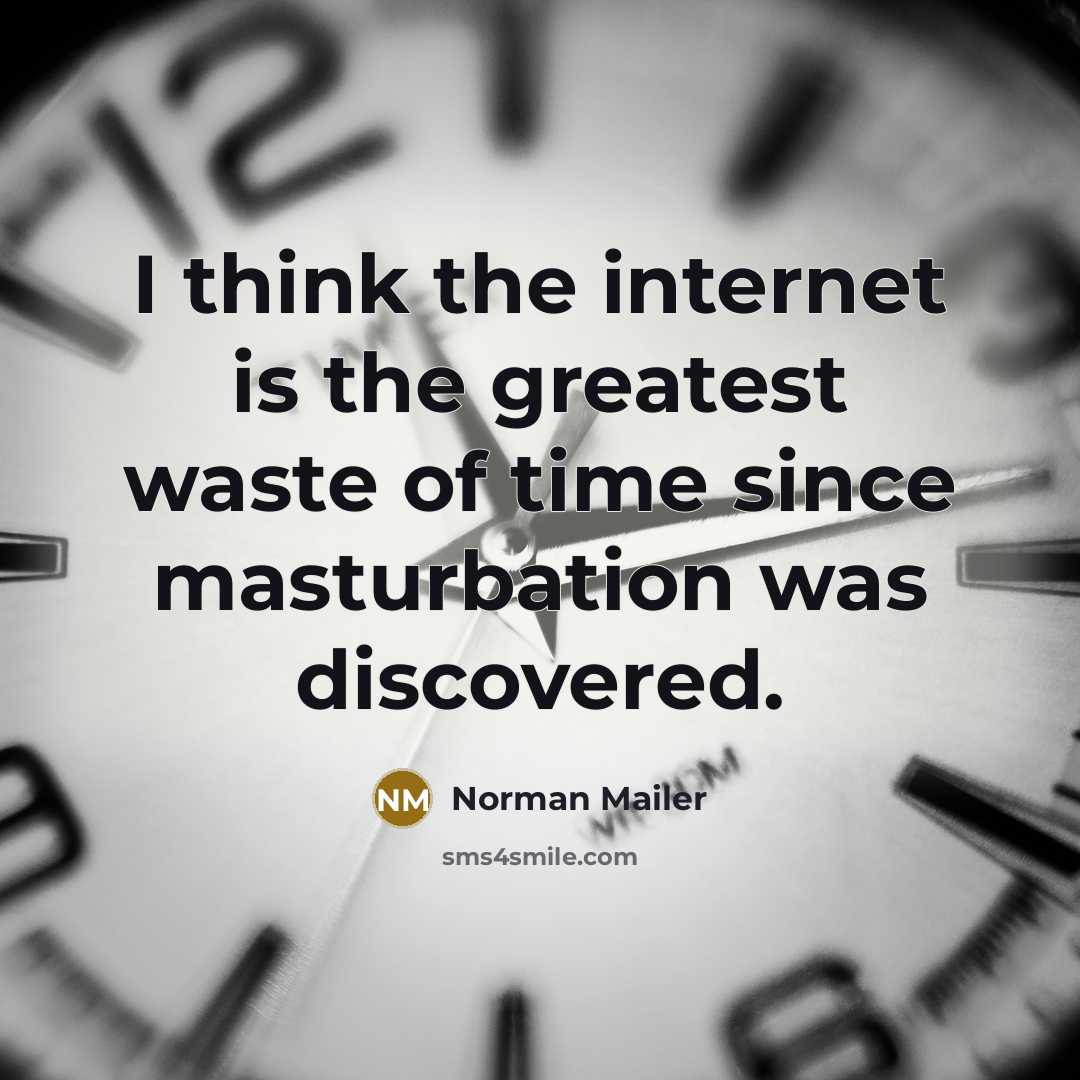 “I think the internet is the greatest waste of time…” quote by Norman Mailer
