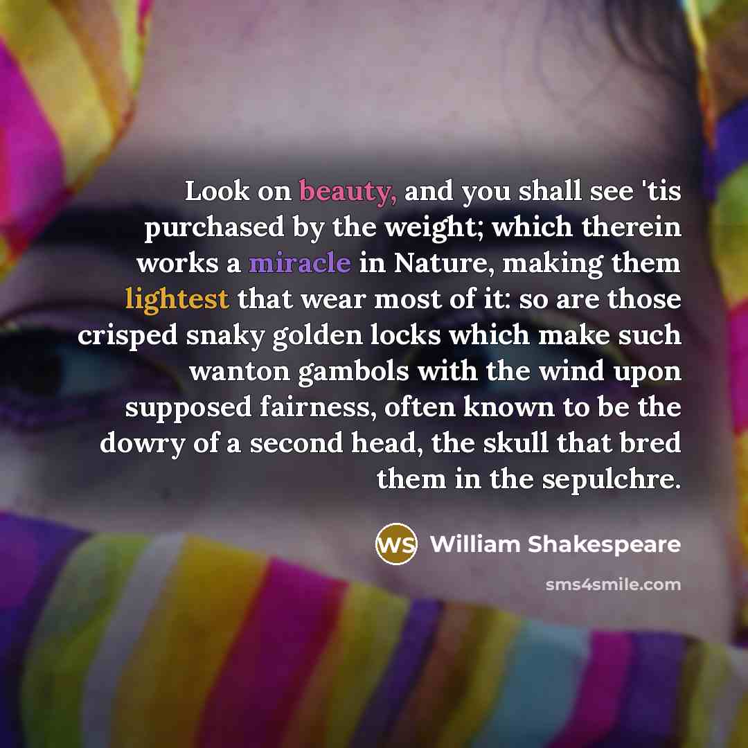 “Look on beauty, and you shall see 'tis purchased by…” quote by William Shakespeare