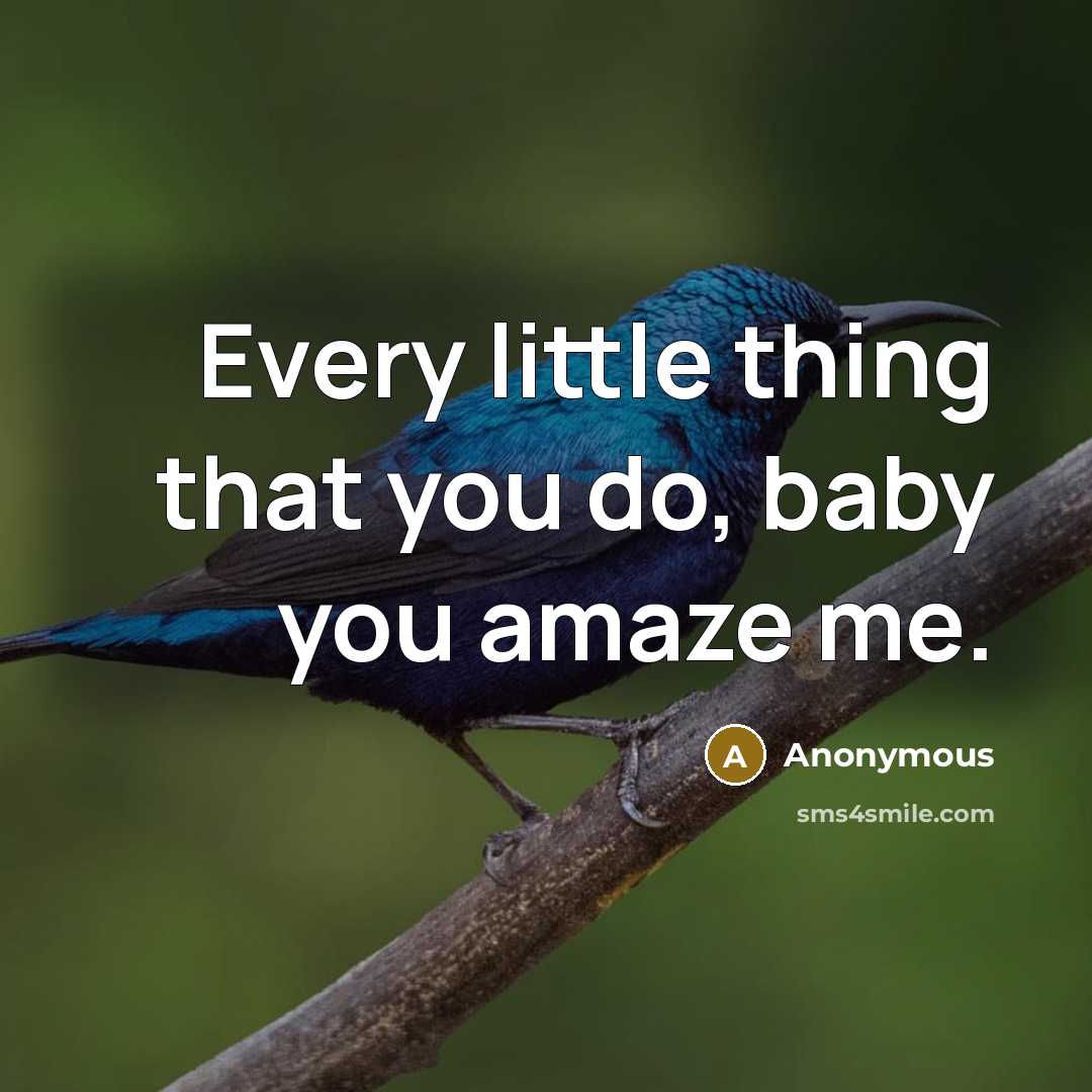 “Every little thing that you do, baby you amaze me.” quote by Anonymous