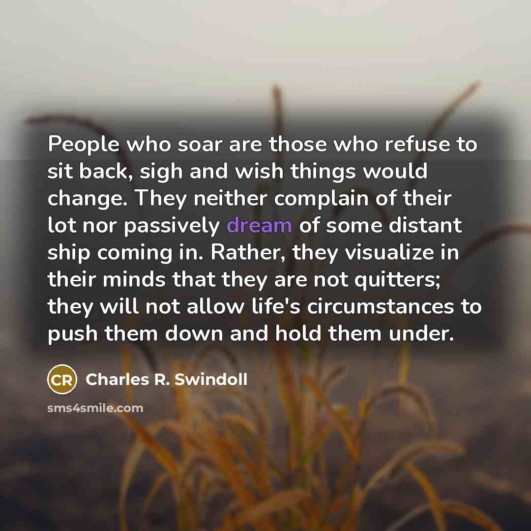 “People who soar are those who refuse to sit back,…” quote by Charles R. Swindoll