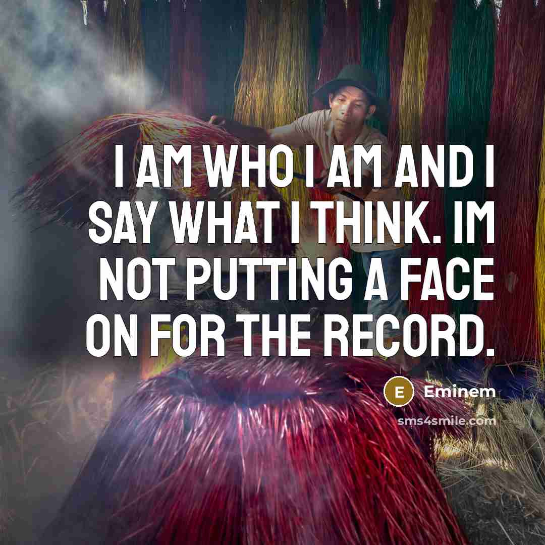 “I am who I am and I say what I…” quote by Eminem