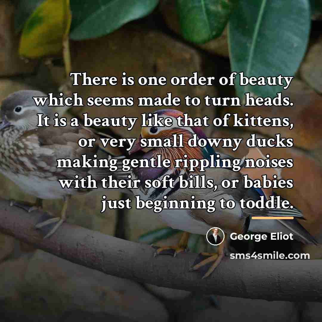 “There is one order of beauty which seems made to…” quote by George Eliot
