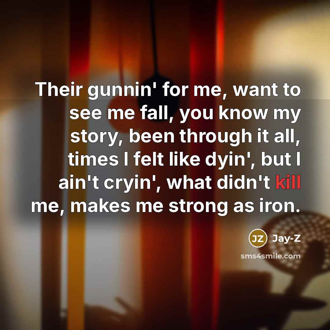 “Their gunnin' for me, want to see me fall, you…” quote by Jay-Z