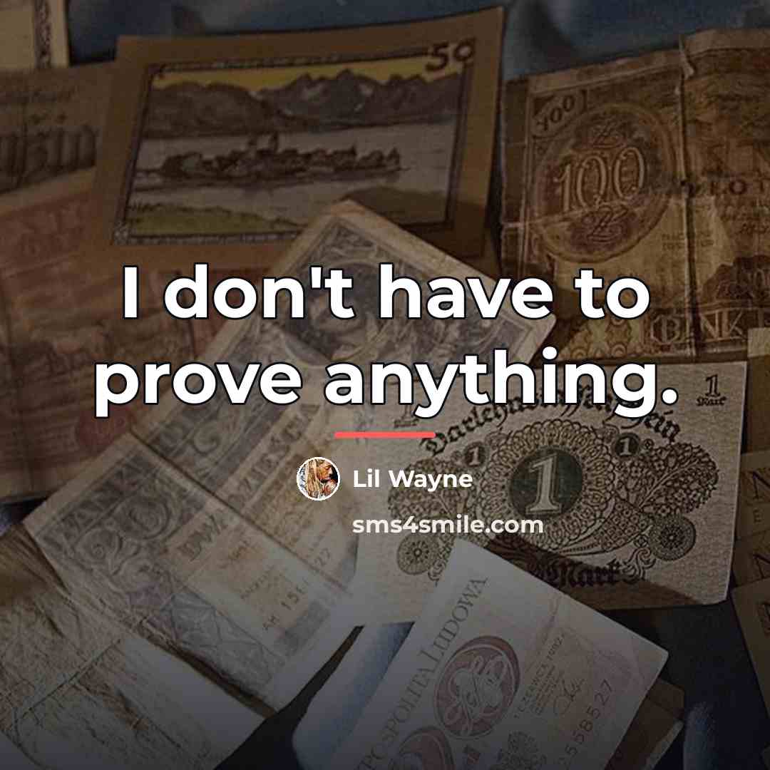 “I don't have to prove anything.…” quote by Lil Wayne