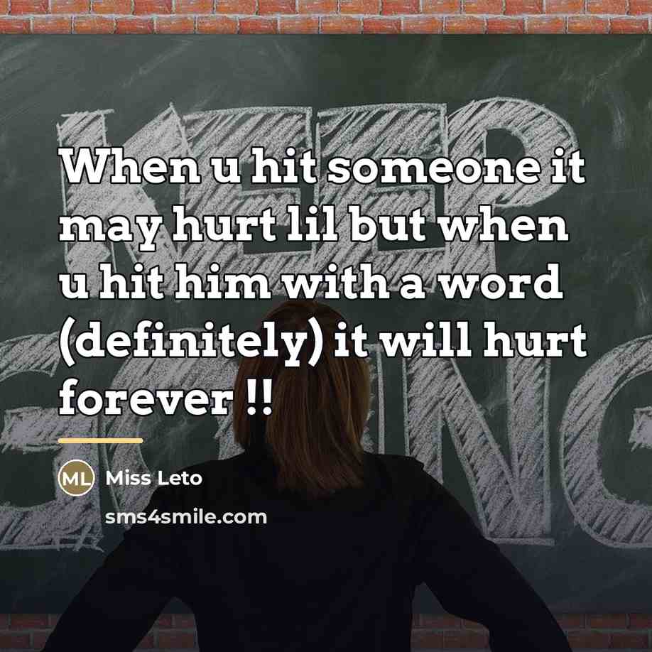 “When u hit someone it may hurt lil but when…” quote by Miss Leto
