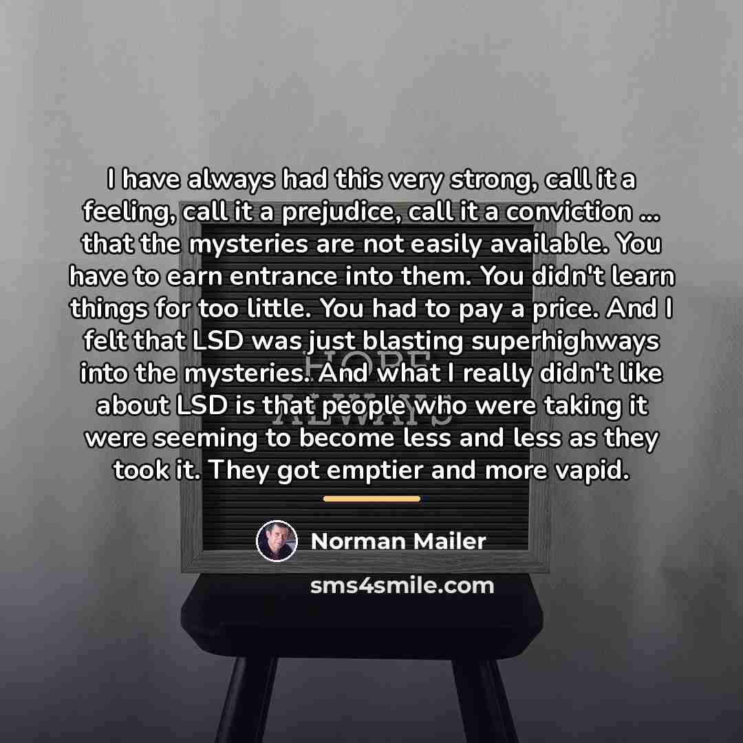 “I have always had this very strong, call it a…” quote by Norman Mailer