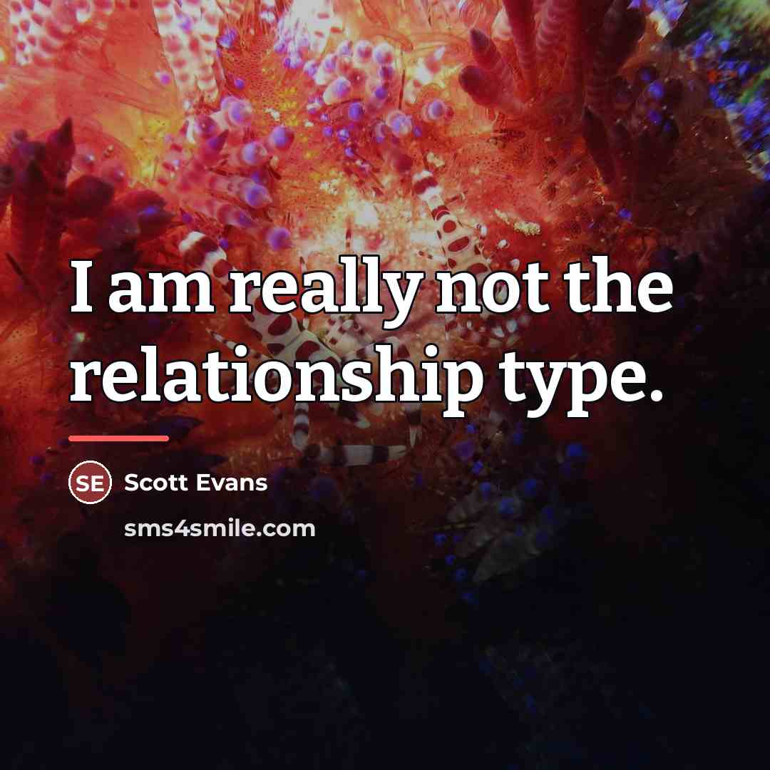 “I am really not the relationship type.…” quote by Scott Evans