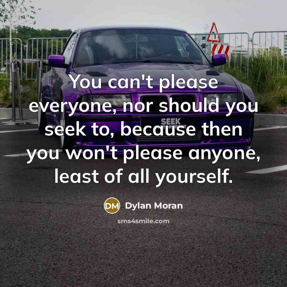 “You can't please everyone, nor should you seek to, because…” quote by Dylan Moran