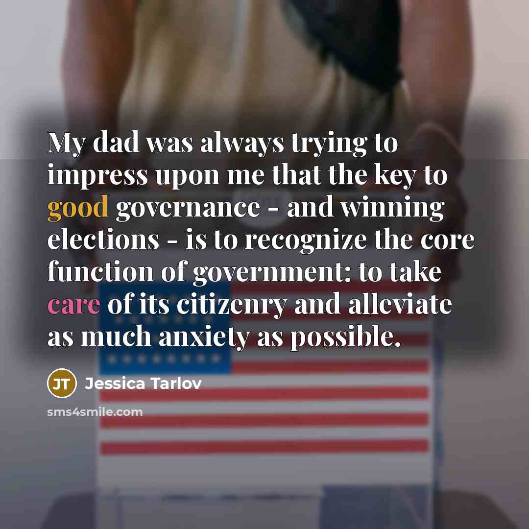 “My dad was always trying to impress upon me that…” quote by Jessica Tarlov