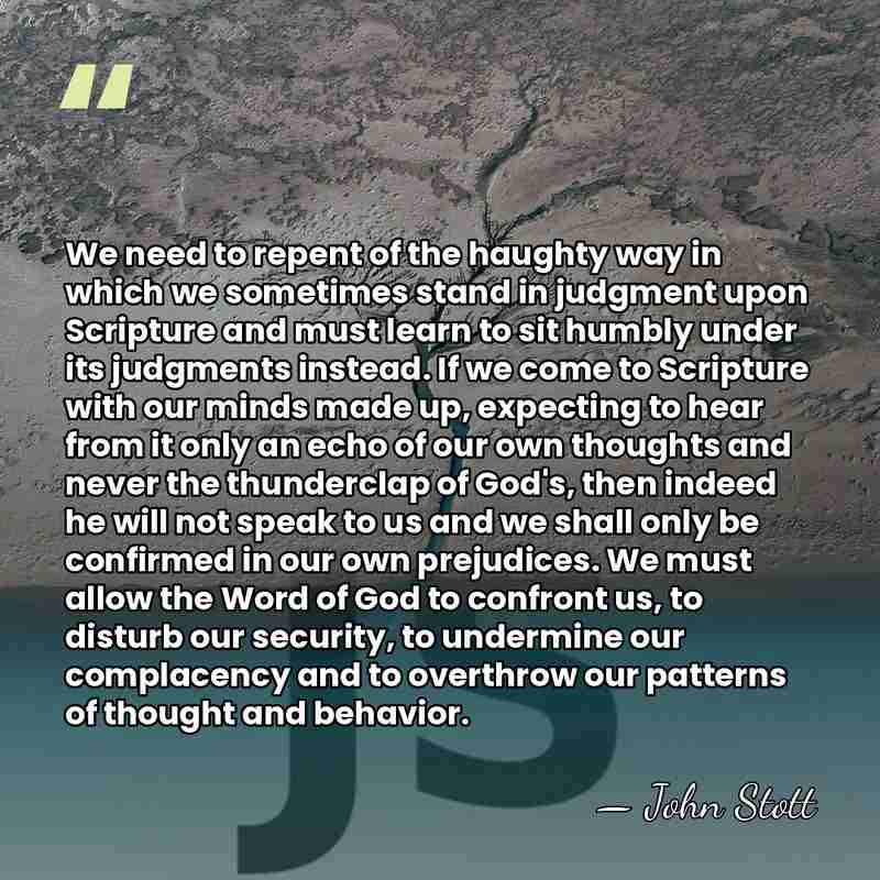 We need to repent of the haughty way in which we sometimes&hellip; - John Stott