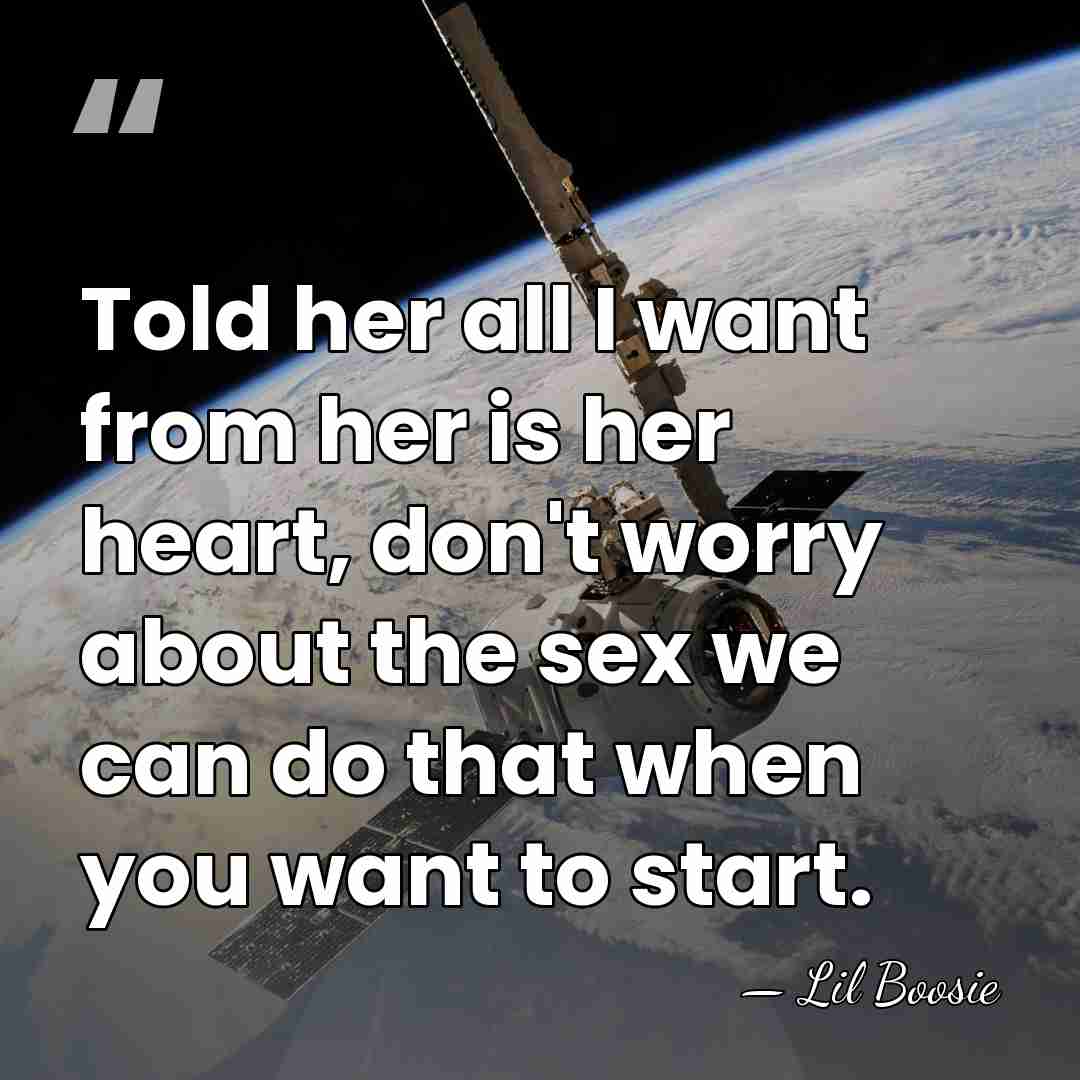 Told her all I want from her is her heart, don't worry&hellip; - Lil Boosie