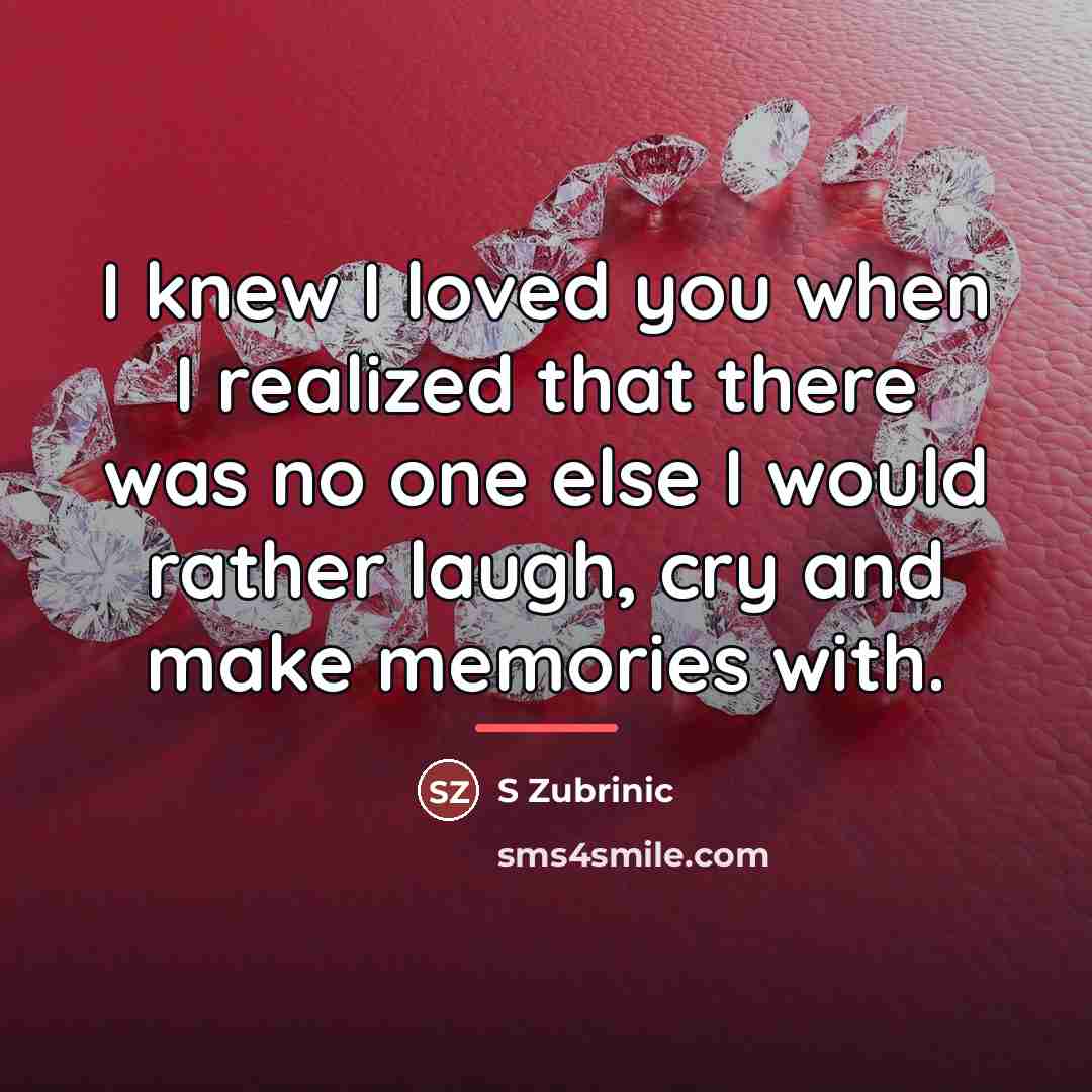 “I knew I loved you when I realized that there…” quote by S Zubrinic