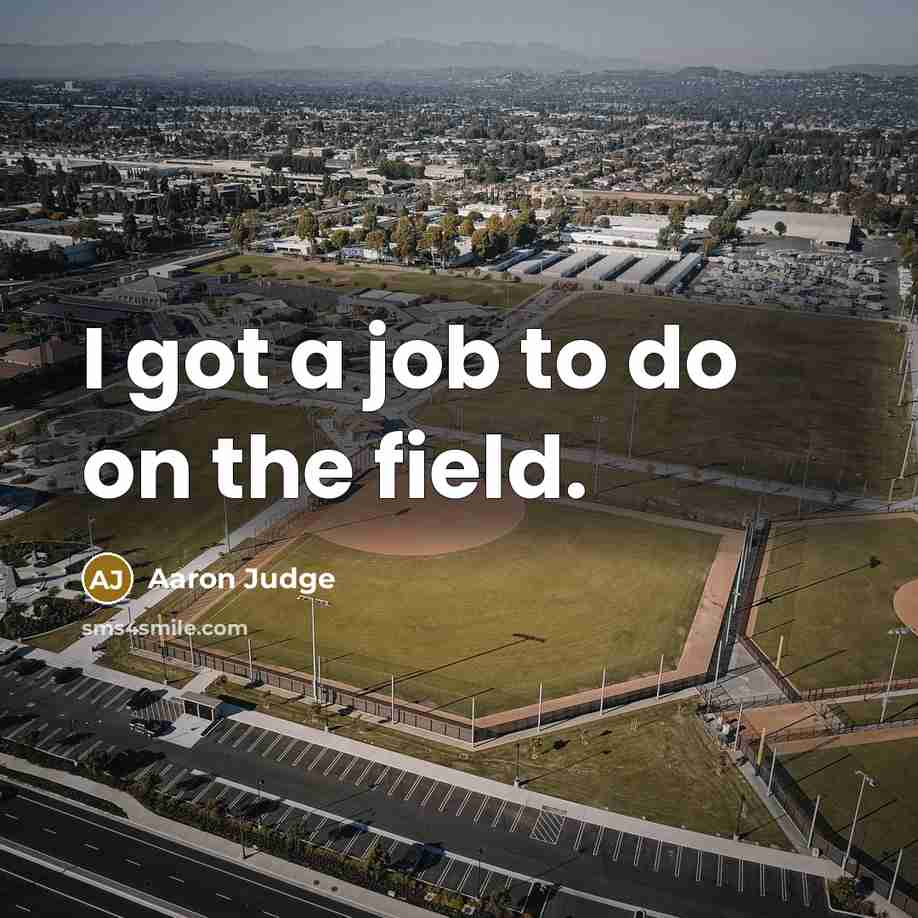 “I got a job to do on the field.…” quote by Aaron Judge
