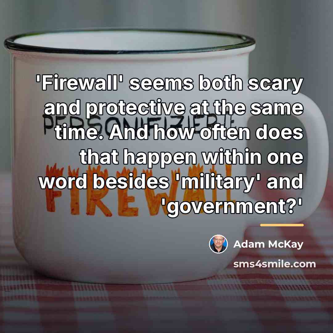 “'Firewall' seems both scary and protective at the same time.…” quote by Adam McKay