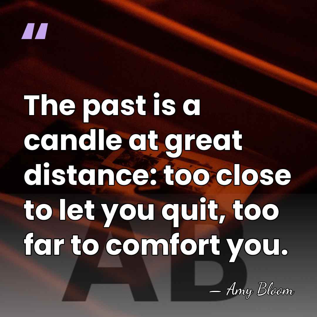 The past is a candle at great distance: too close to let&hellip; - Amy Bloom