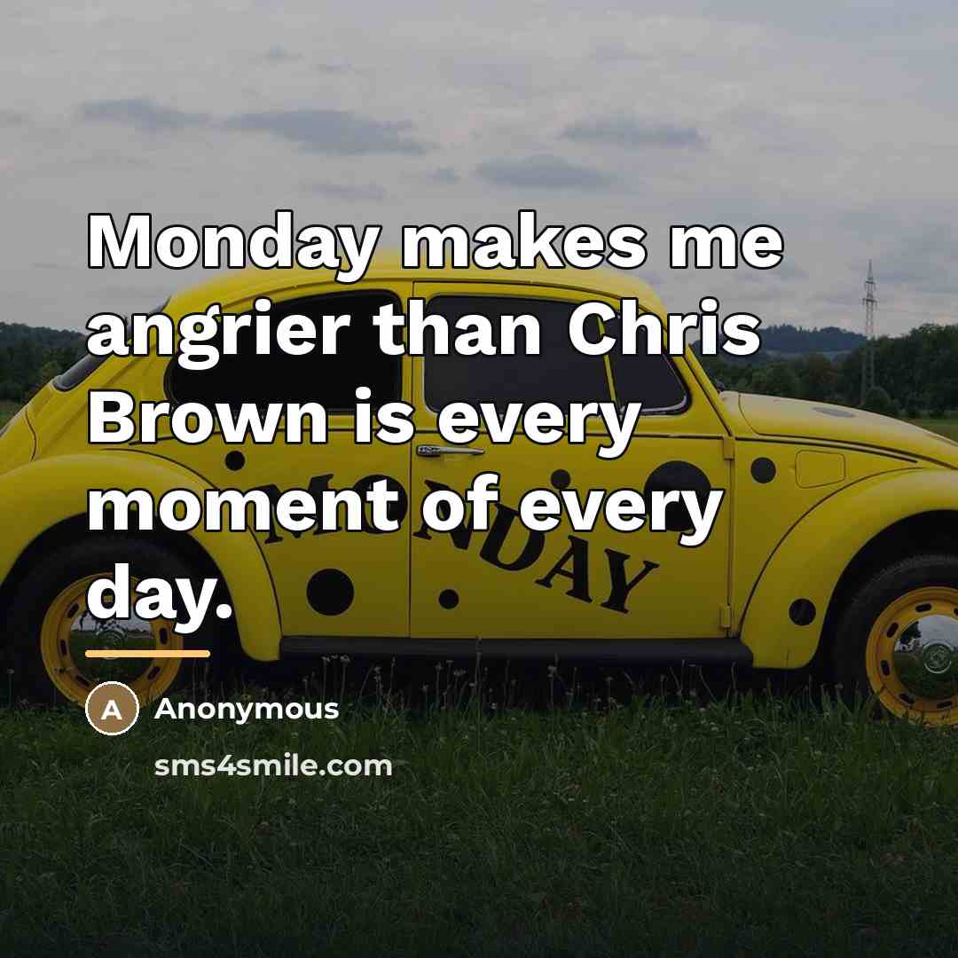“Monday makes me angrier than Chris Brown is every moment…” quote by Anonymous