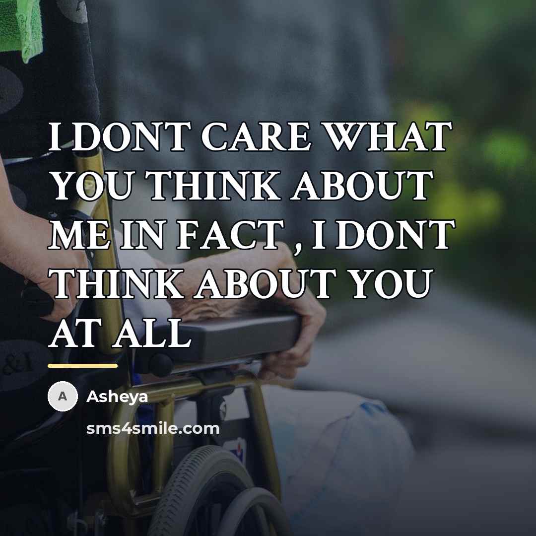 “I DONT CARE WHAT YOU THINK ABOUT ME IN FACT…” quote by Asheya