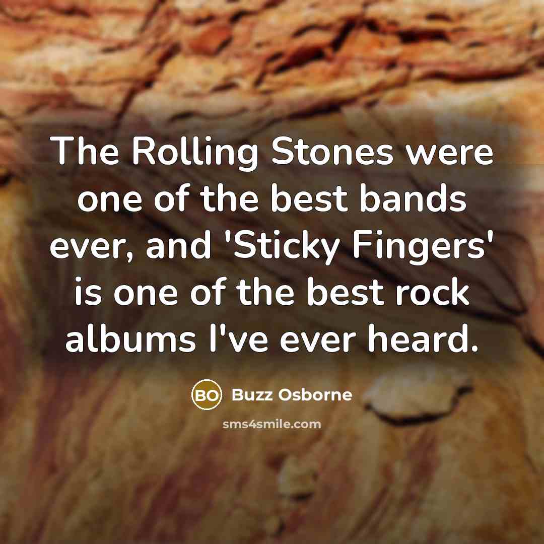 “The Rolling Stones were one of the best bands ever,…” quote by Buzz Osborne