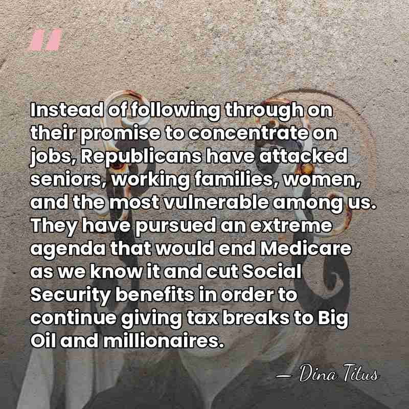 Instead of following through on their promise to concentrate on jobs, Republicans&hellip; - Dina Titus