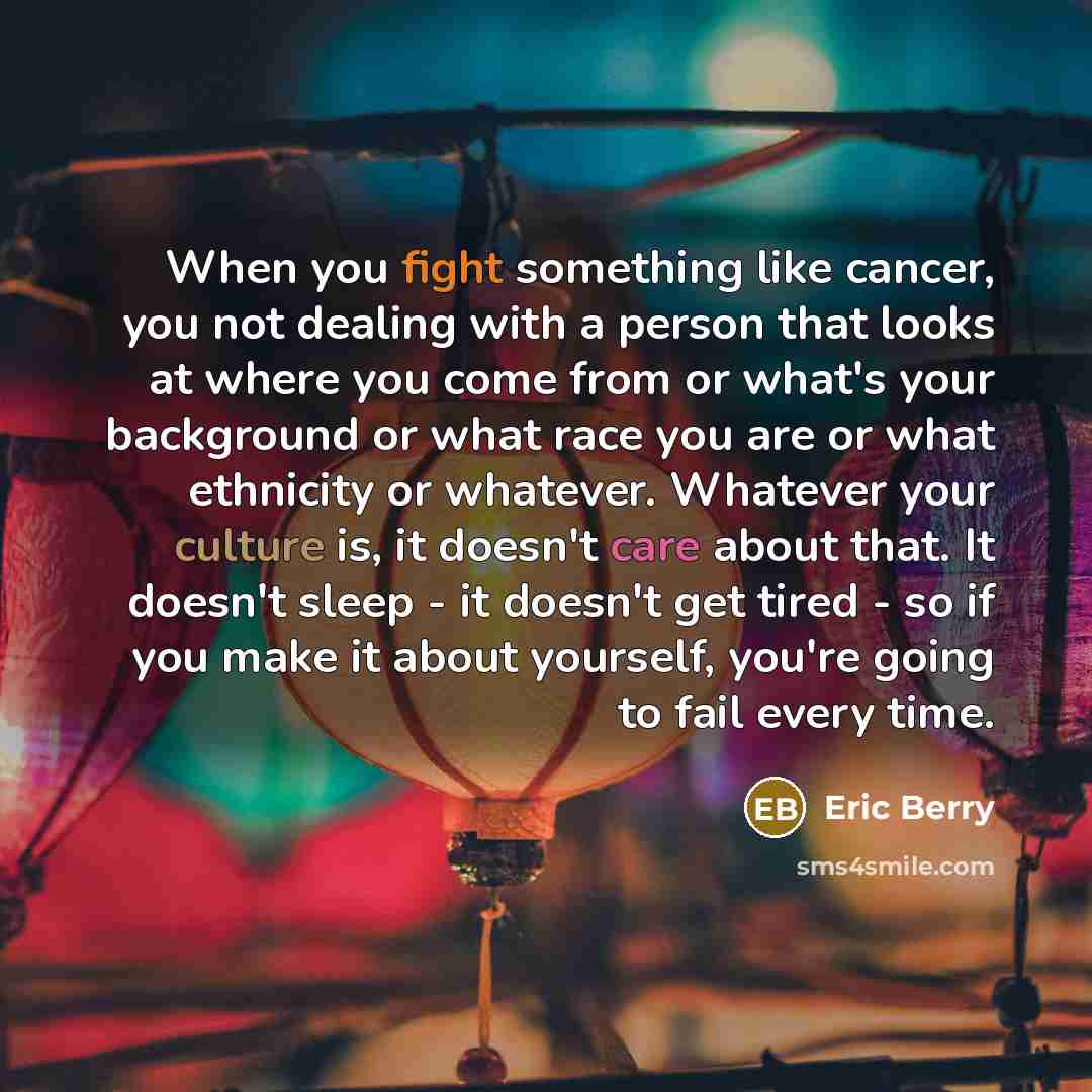 “When you fight something like cancer, you not dealing with…” quote by Eric Berry