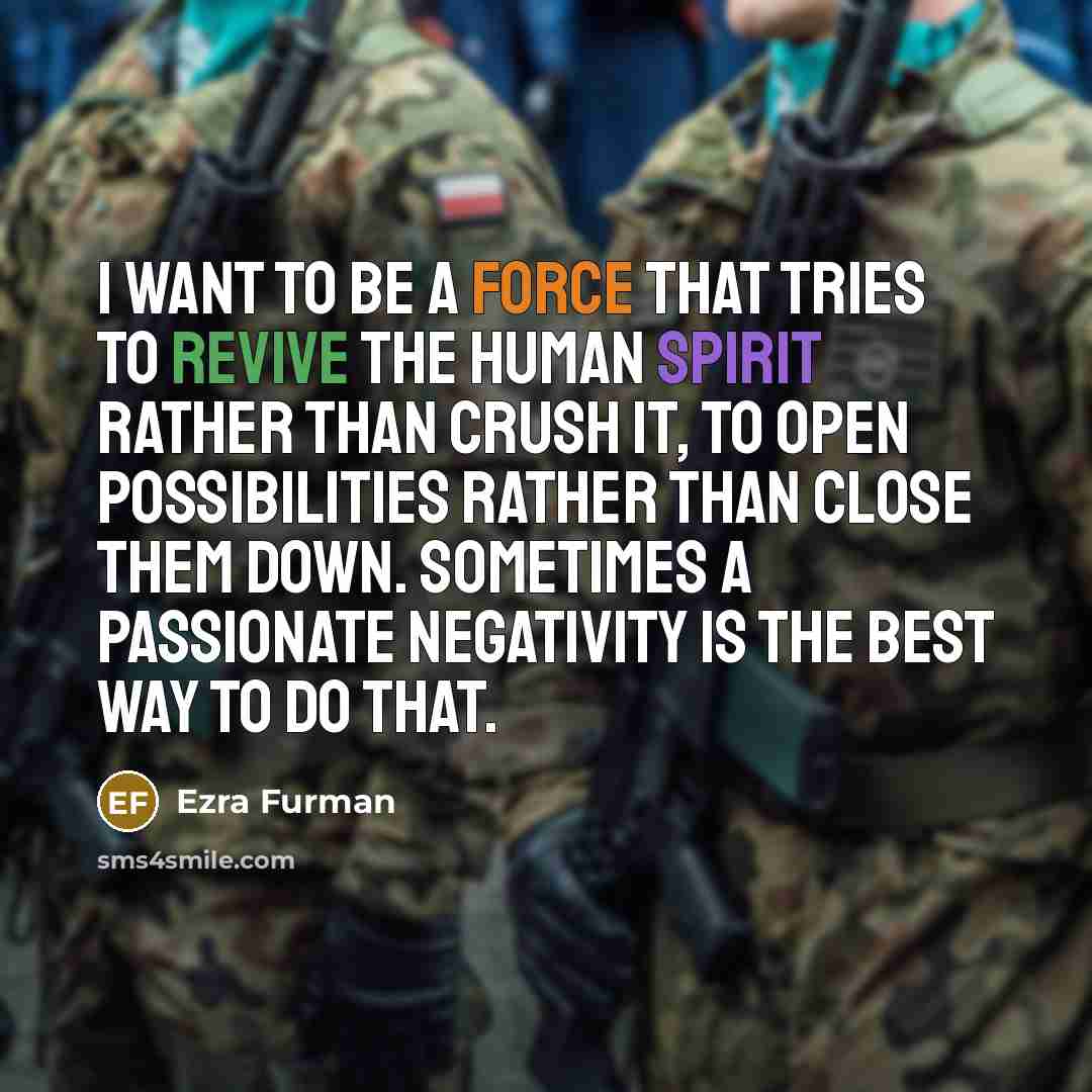 “I want to be a force that tries to revive…” quote by Ezra Furman