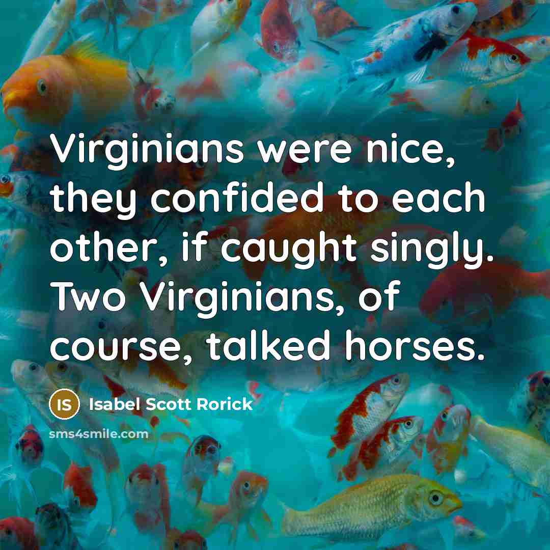 “Virginians were nice, they confided to each other, if caught…” quote by Isabel Scott Rorick