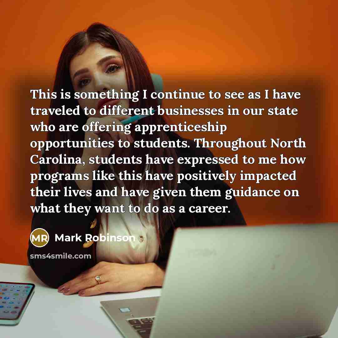 “This is something I continue to see as I have…” quote by Mark Robinson