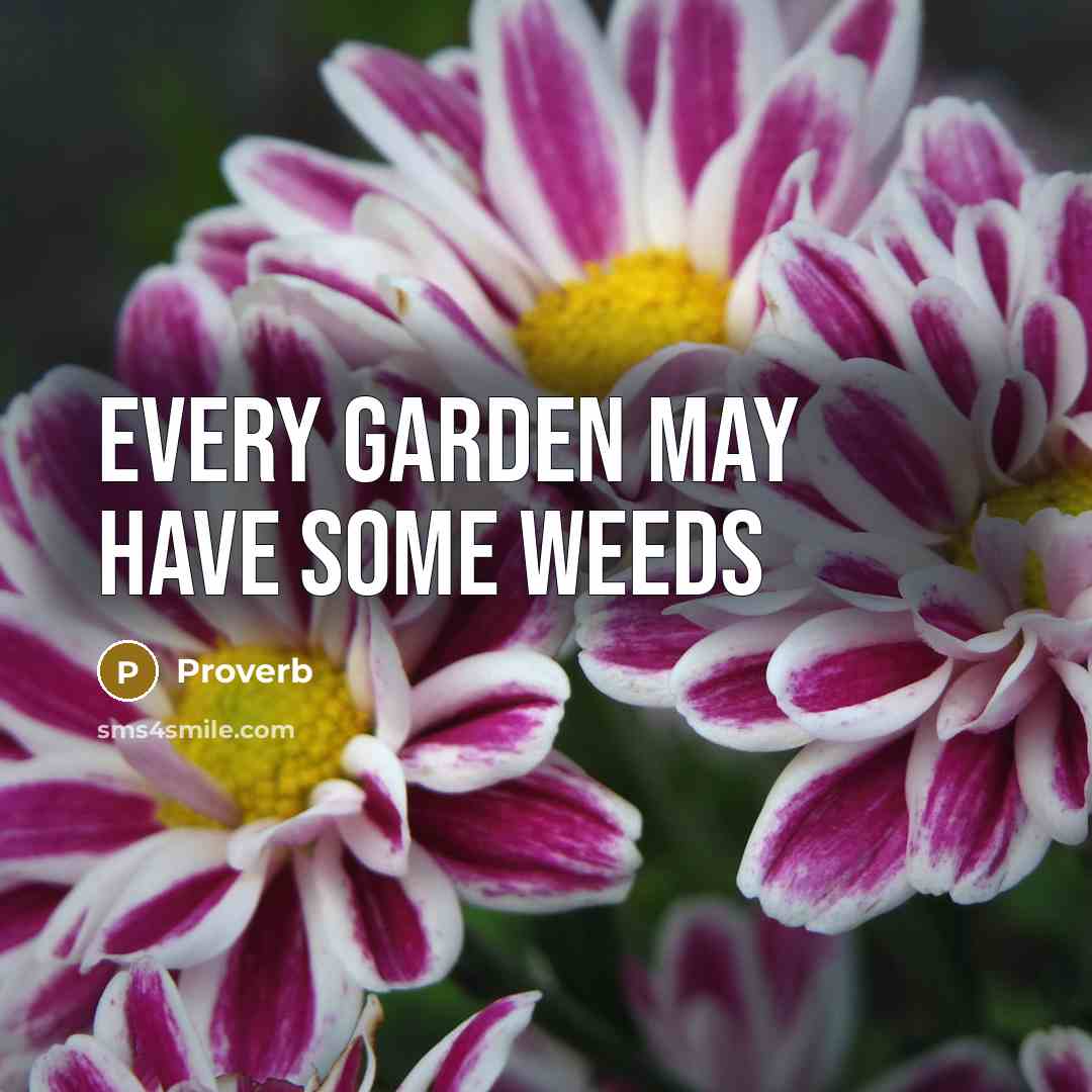 “Every garden may have some weeds…” quote by Proverb