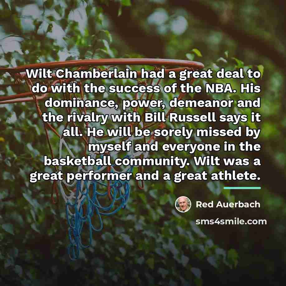 “Wilt Chamberlain had a great deal to do with the…” quote by Red Auerbach