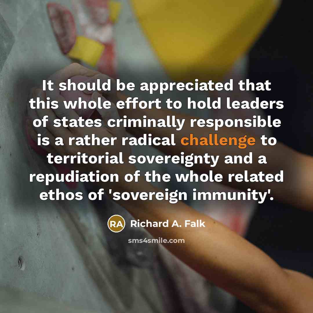 “It should be appreciated that this whole effort to hold…” quote by Richard A. Falk