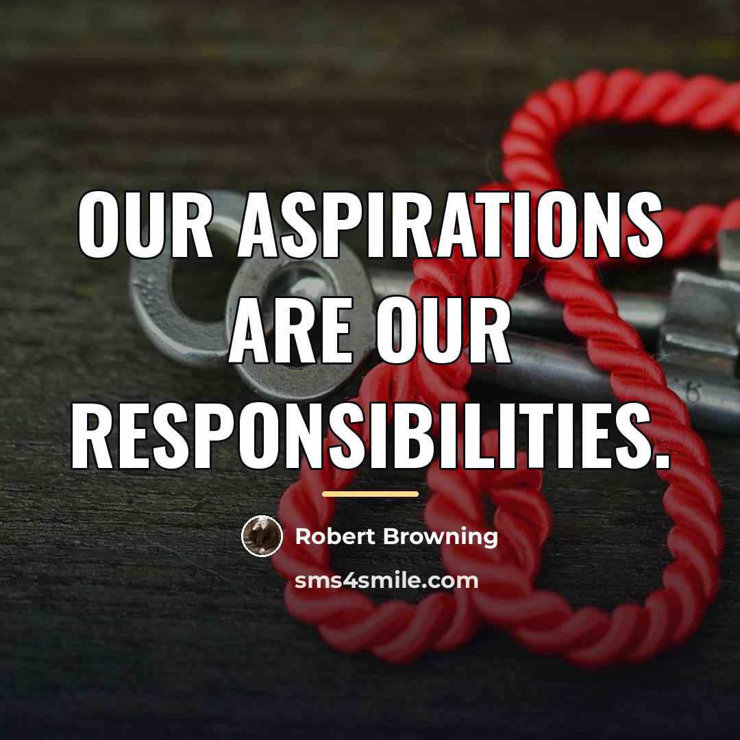 “Our aspirations are our responsibilities.…” quote by Robert Browning