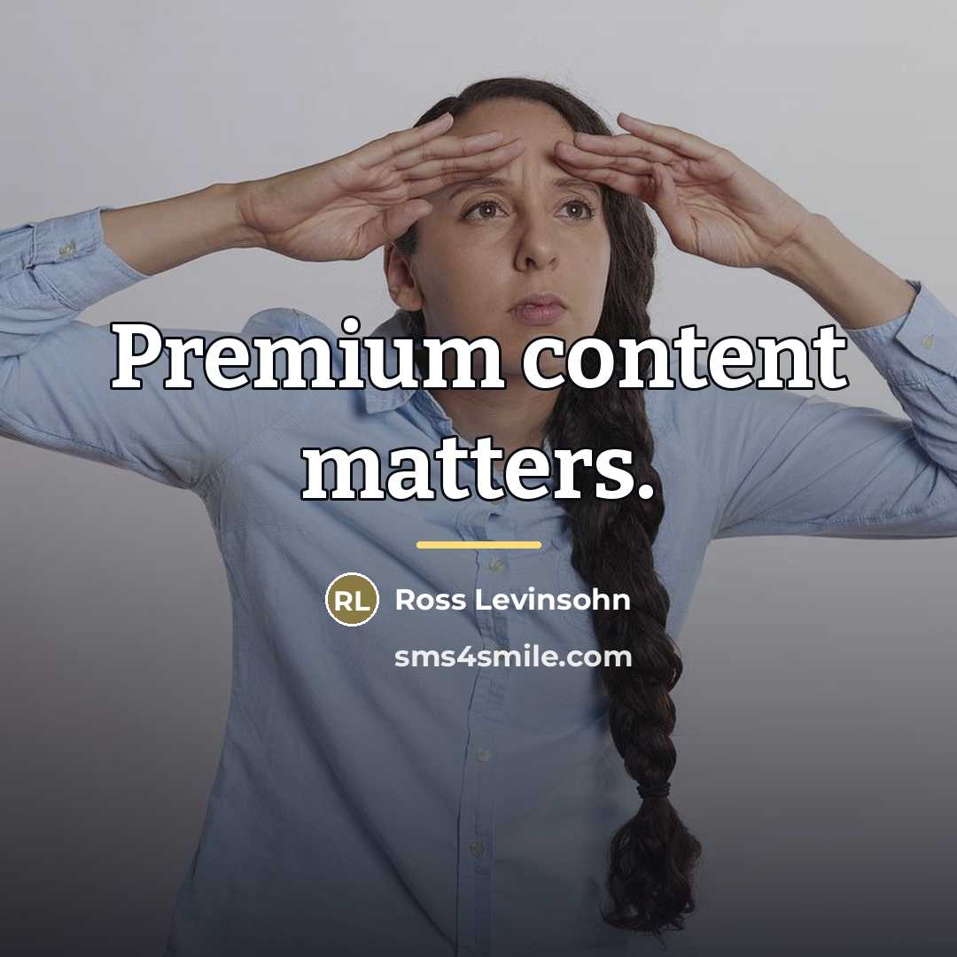 “Premium content matters.…” quote by Ross Levinsohn