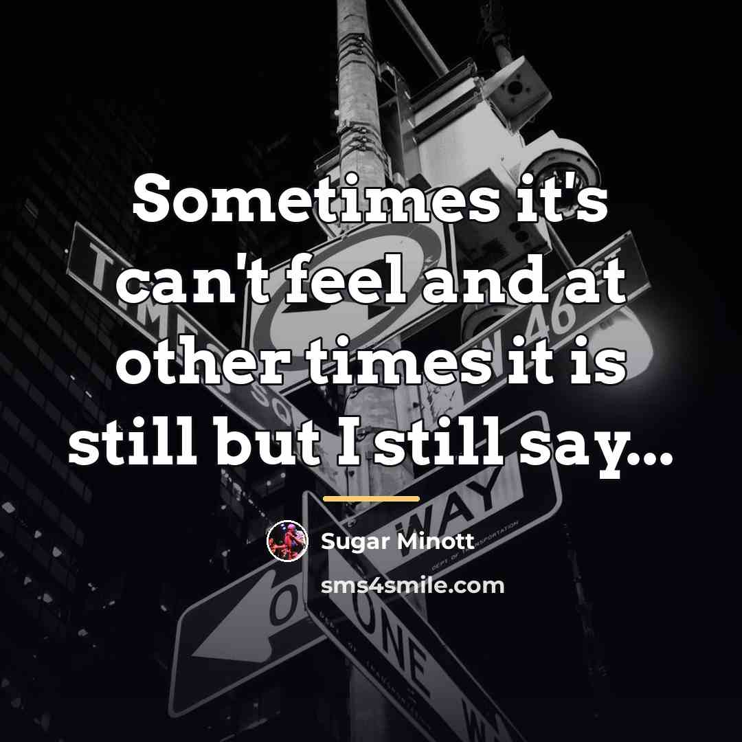 “Sometimes it's can't feel and at other times it is…” quote by Sugar Minott