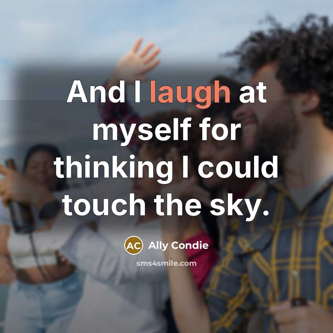 “And I laugh at myself for thinking I could touch…” quote by Ally Condie