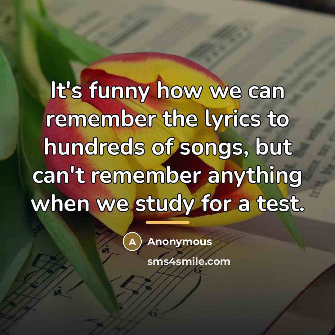 “It's funny how we can remember the lyrics to hundreds…” quote by Anonymous